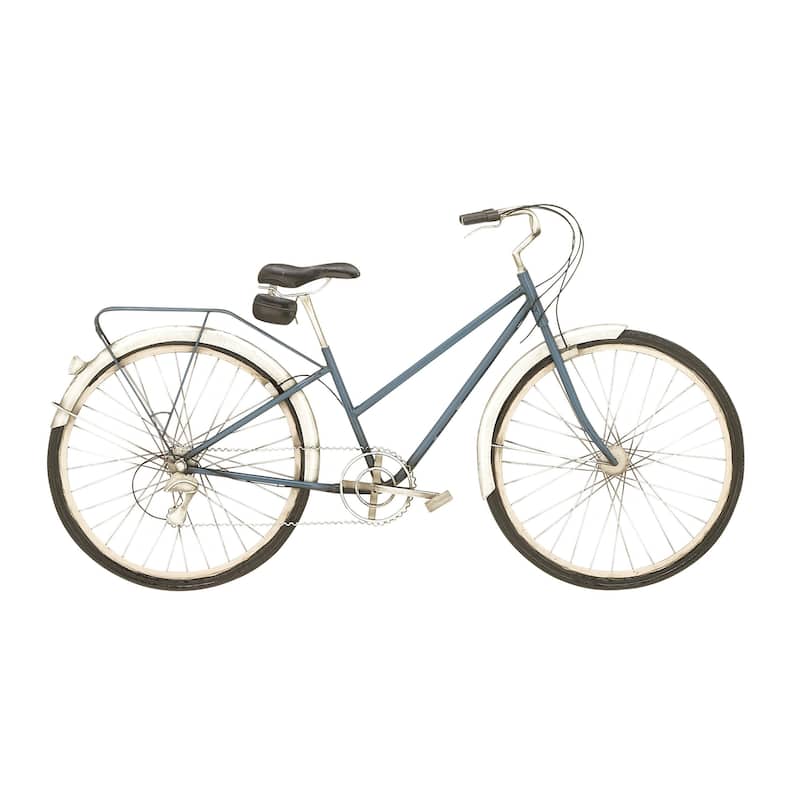 Metal Bike Home Wall Decor with Seat and Handles - Black - Roche River Decor