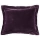 preview thumbnail 1 of 0, HiEnd Accents Stella Faux Silk Velvet Romantic Western 27x39 inch Flanged Dutch Euro Pillow Dark Violet