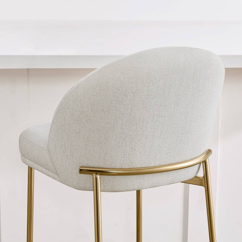 Spruce & Spring Upholstered Counter Bar Stool with Metal Frame