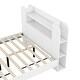 preview thumbnail 8 of 7, White Full Size Platform Bed, Bookshelf Headboard, Space-Saving Design, Sturdy Construction