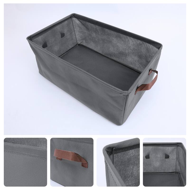 Storage Cube, Fabric Storage Bin with Handles for Shelves Closet, 1 Pack Collapsible Storage Basket for Organizing Clothes Shoes - Grey