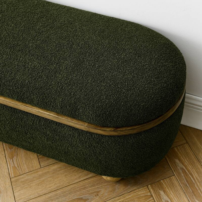 Storage Ottoman Bench, Upholstered End of Bed Ottoman Bench with Storage and Seating, Large Blanket Storage Bench for Foot Rest