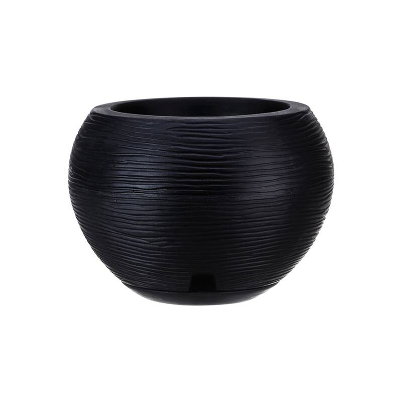 Floridis Florence Planter - Black - 9.45 inches high x 13.39 inch diameter