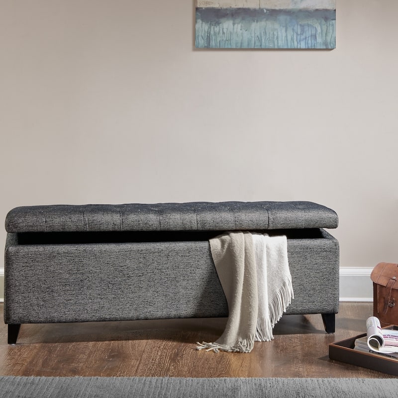 Madison Park Sasha Tufted Top Upholstered Storage Bench