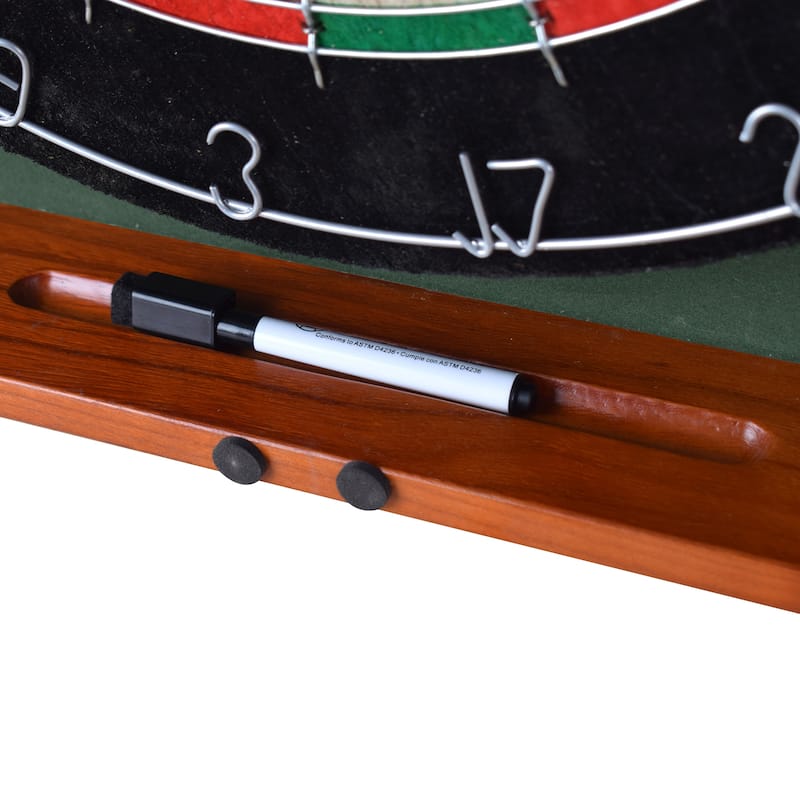 Hathaway Centerpoint Bristle Dartboard and Solid Wood Cabinet - Dark Cherry Finish
