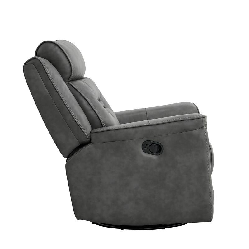 Spruce & Spring Alexis Swivel Manual Recliner Faux Leather Glider Recliner