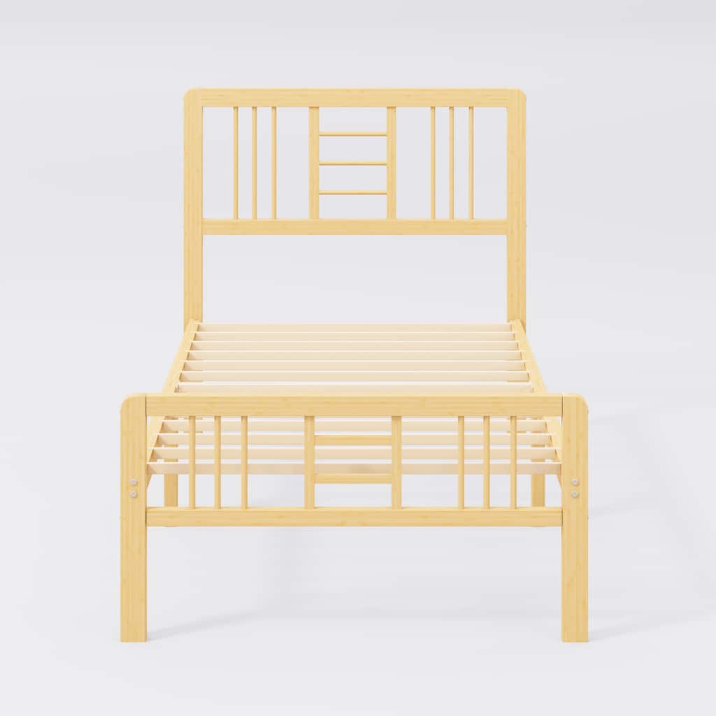 Natural Bamboo Bed Frame with Headboard, Where Style Meets Sturdiness