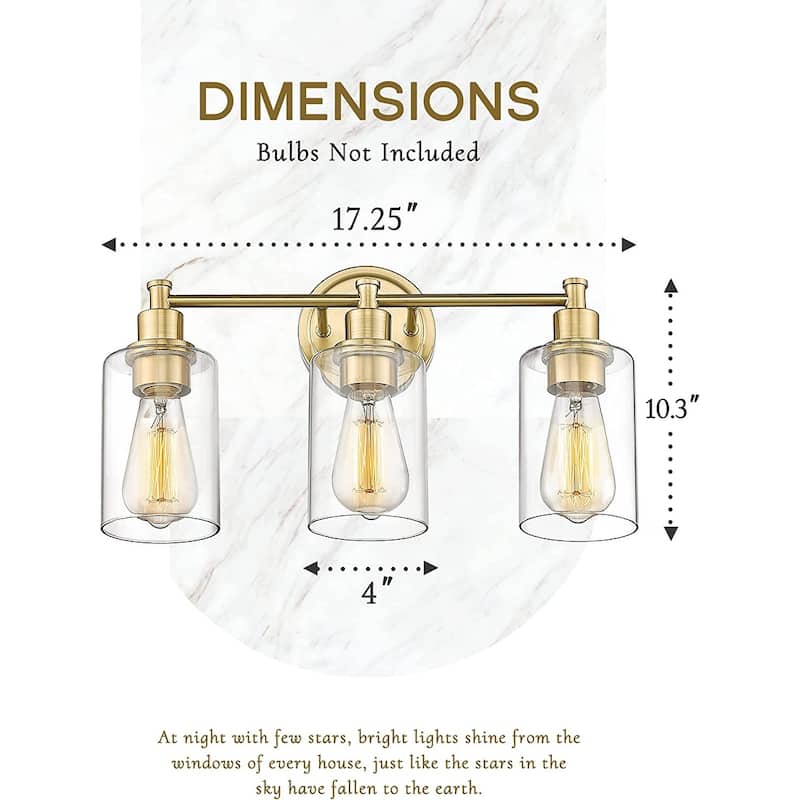 2/3/4/5-Light Bathroom Vanity Light with Clear Glass Shade