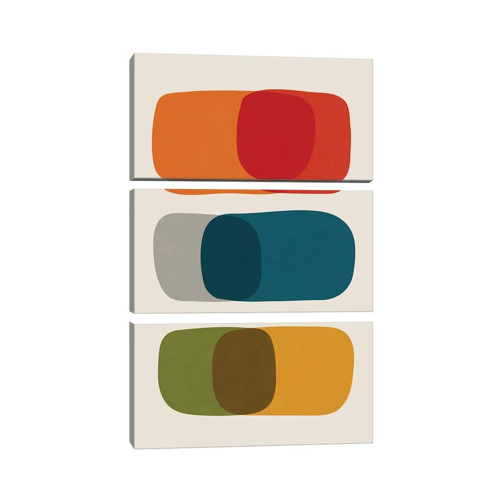 iCanvas "Colorful Mid-Century Modern Bold II" by EmcDesignLab 3-Piece Wall Art Set