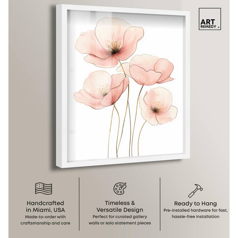 Pink Petal light Shadowbox by Art Remedy