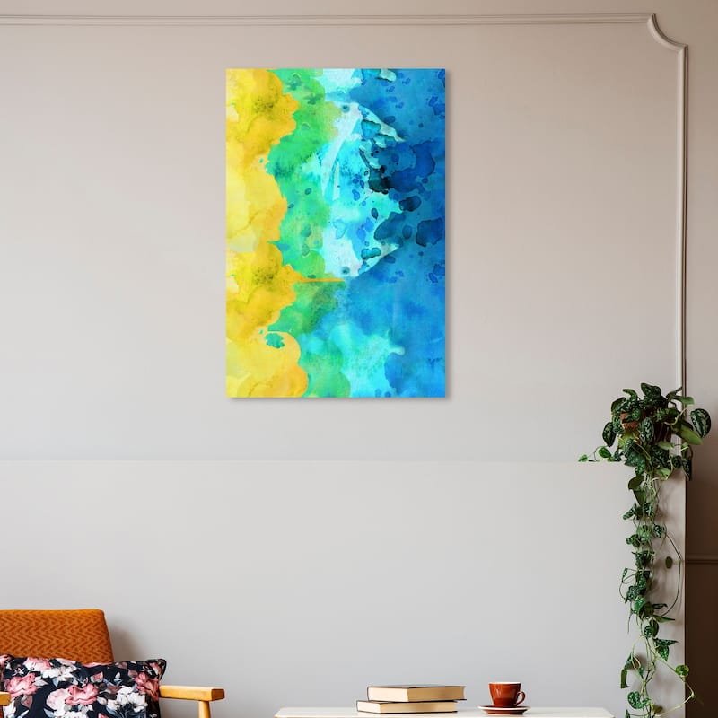Wynwood Studio Canvas Abstract Thousand Words Blue and Modern & Contemporary Wall Art Canvas Print - 30 x 20