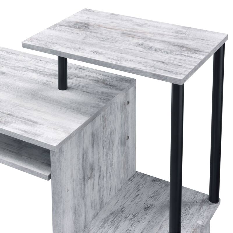 Lyphre Antique White & Black Finish Computer Desk