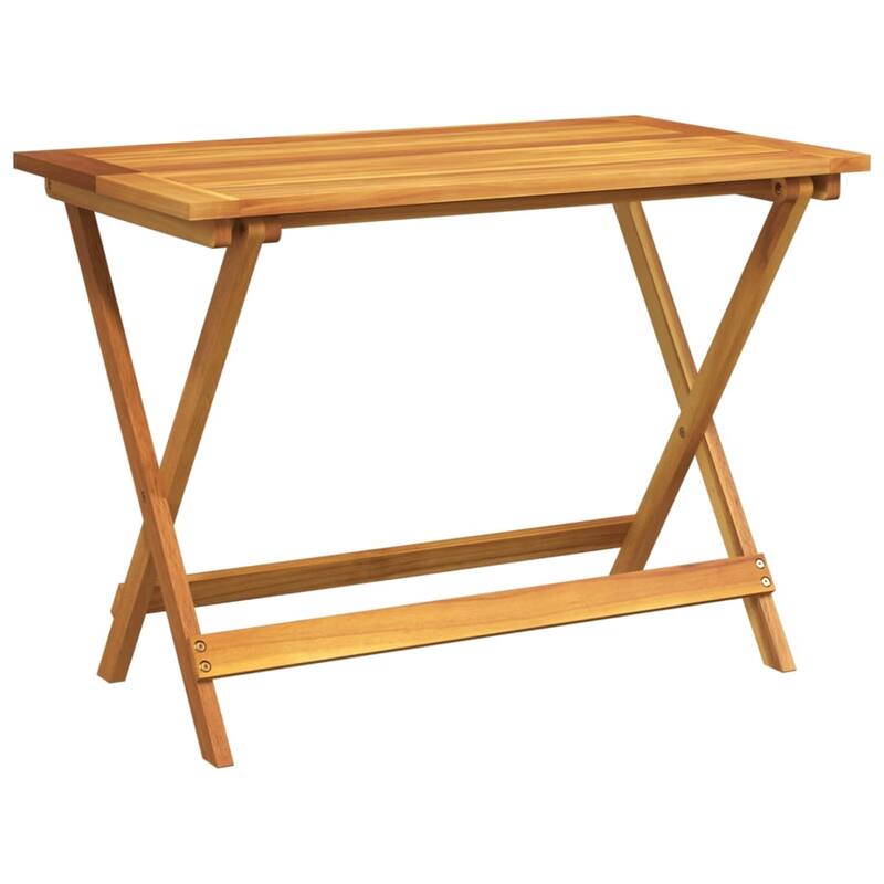vidaXL Garden Table Brown Solid Acacia wood Medium Foldable - 20.7 x 35.4 x 25.6