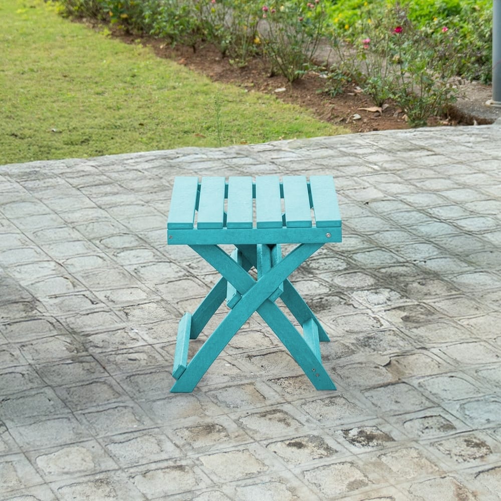 Seaview Fully Assembled All-Weather Recycled HDPE Outdoor Folding Side Table
