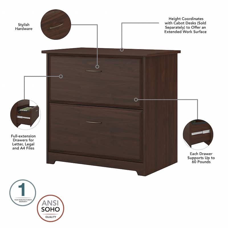 Cabot 2 Drawer Lateral File Cabinet by Bush Furniture