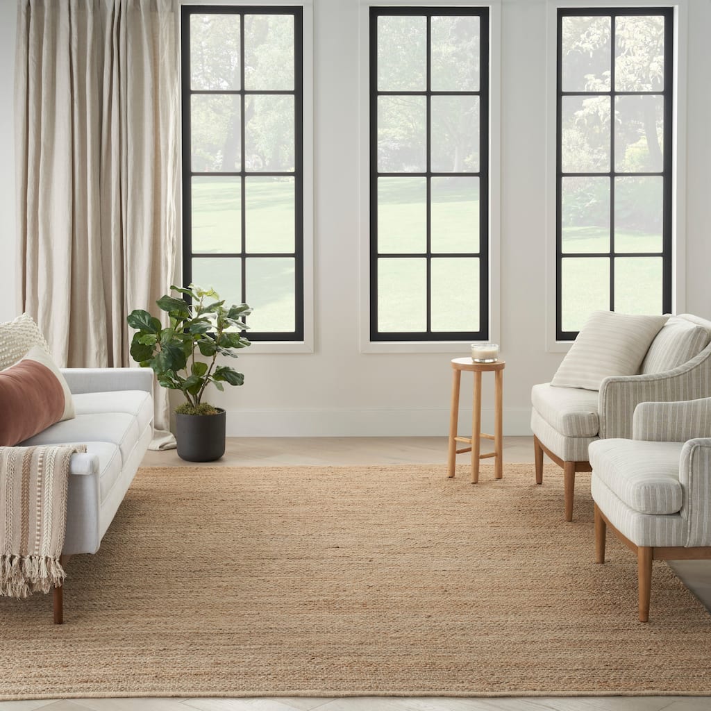 Nourison Natural Jute Indoor only Solid Area Rug