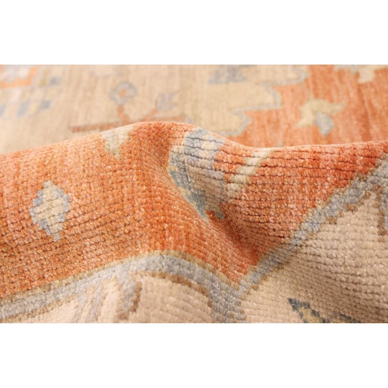 ECARPETGALLERY Hand-knotted Jules Sultane Burnt Orange Wool Rug - 8'0 x 9'10