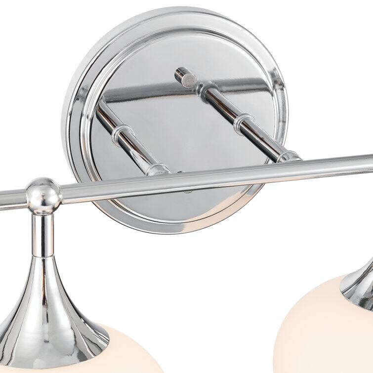 Acroma Aged Brass/Polished Chrome Finish Modern Globe Vanity Light