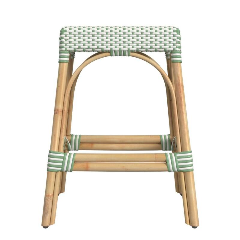 Robias 24.5" Rattan Rectangular Counter Stool