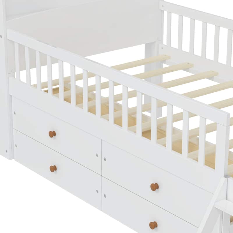 Twin Bed Frame with Storage 4 Drawers