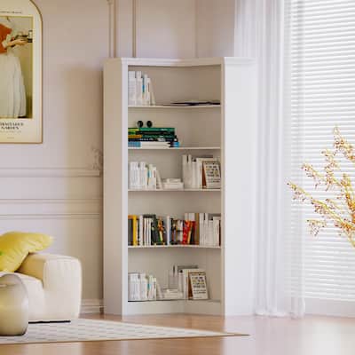 Corner bookshelf, 5 tier open bookshelf,reading one-stop meet