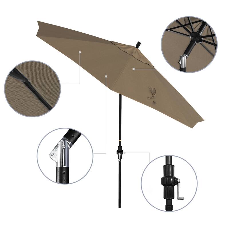 California Umbrella 9-Foot Black Aluminum Market Umbrella