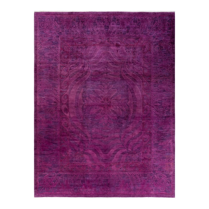 Overton Handknotted Wool Vintage Inspired Contemporary Overdyed Light Blue Area Rug - 18' 2" x 12' 1"