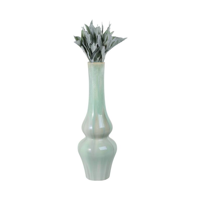 Stoneware Ceramic Vase Tall Sculptural Silhouette Glazed Finish Modern