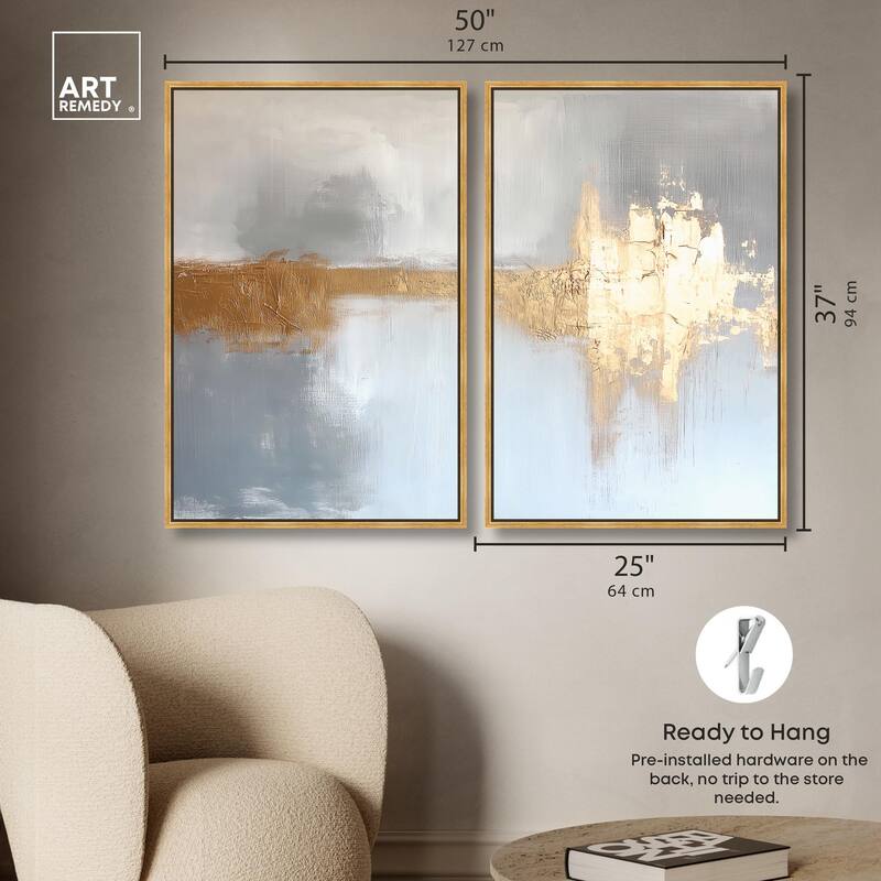 Serenity in Gold I Canvas Set of 2 by Art Remedy