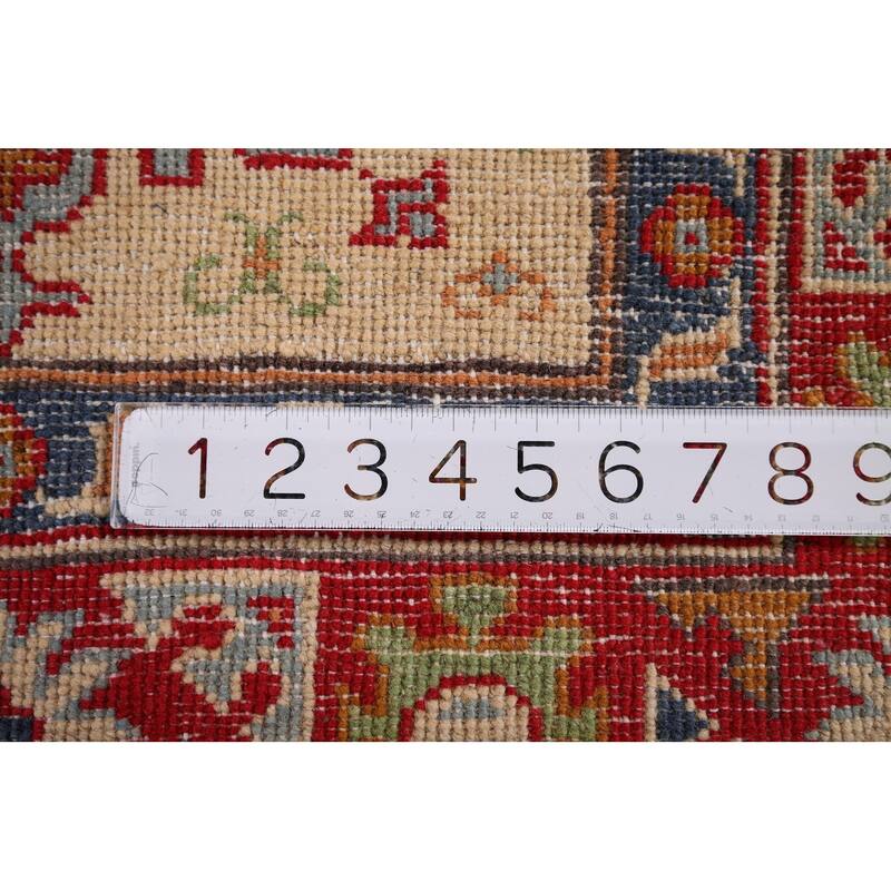 Geometric Kazak Oriental Accent Rug Hand-Knotted Wool Carpet - 2'8" x 4'3"