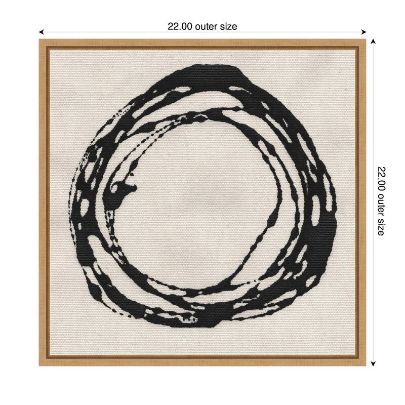 Kate and Laurel Sylvie Flowing Circle Abstract 2 Framed Canvas by The Creative Bunch Studio