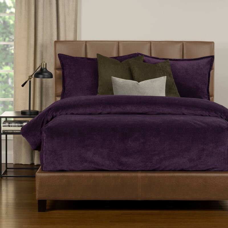Mixology Padma 6-piece Bed Cap Comforter Set with Sewn Corners - Aubergine - Queen
