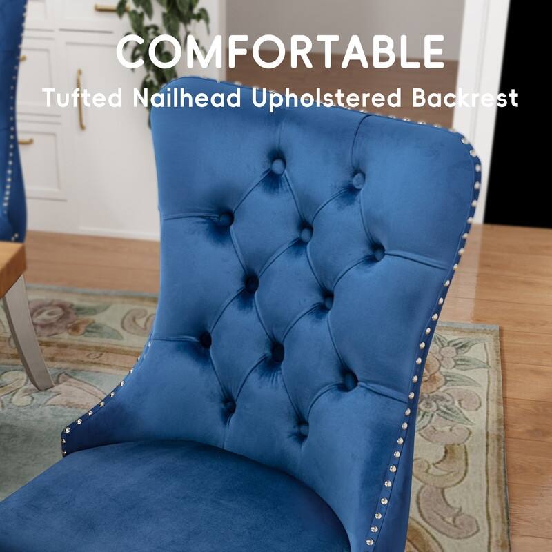 Contemporary Velvet Upholstered Dining Chair Set of 4