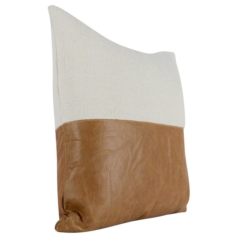 Yoli 20" Square Throw Pillow, Chestnut Ivory by Kosas Home