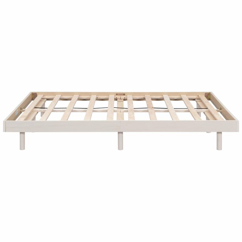 Contemporary Floating Platform Bed Frame
