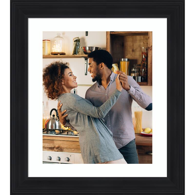 Abbey Black Picture Frame, Photo Frame - 20x24 Matted to 16x20
