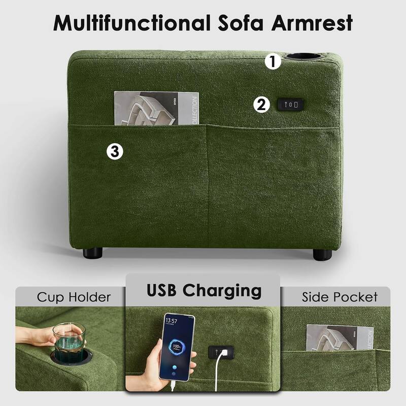 Reversible Sectional Sofa Couch,Sleeper Sofa Bed with Storage Chaise Pull Out Couch for Living Room,USB Charge,Cup Holder
