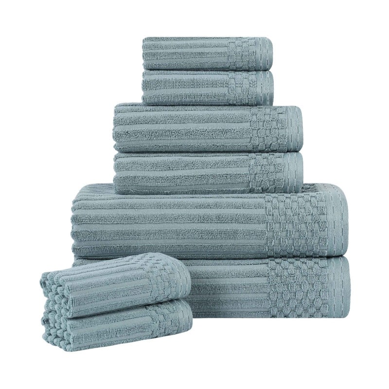 Superior Soho Ribbed Cotton 8-Piece Assorted Towel Set