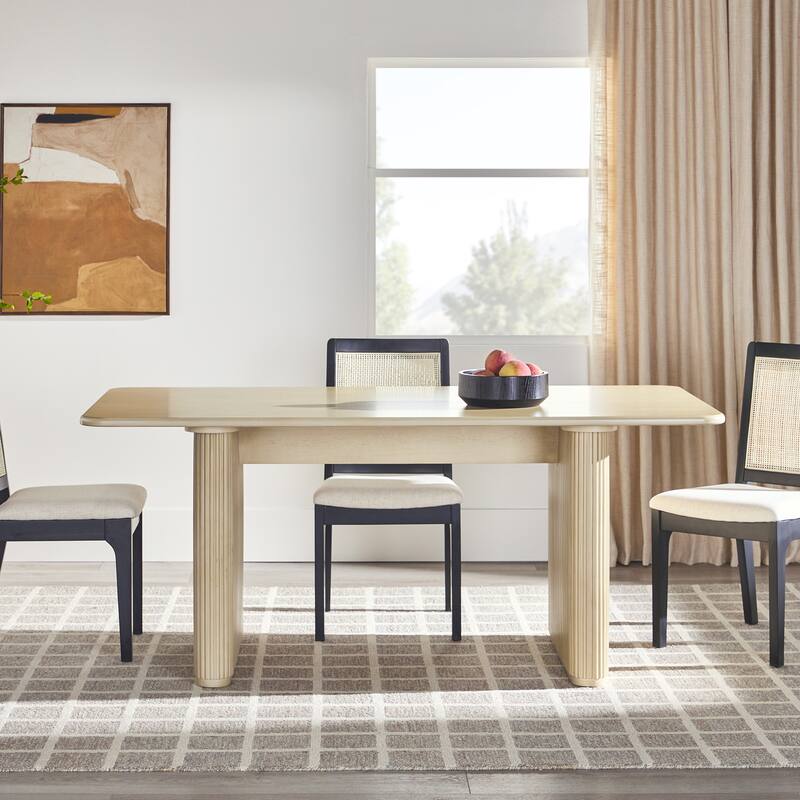 Middlebrook Designs 68" Modern Dining Table with Reeded Base - Birch