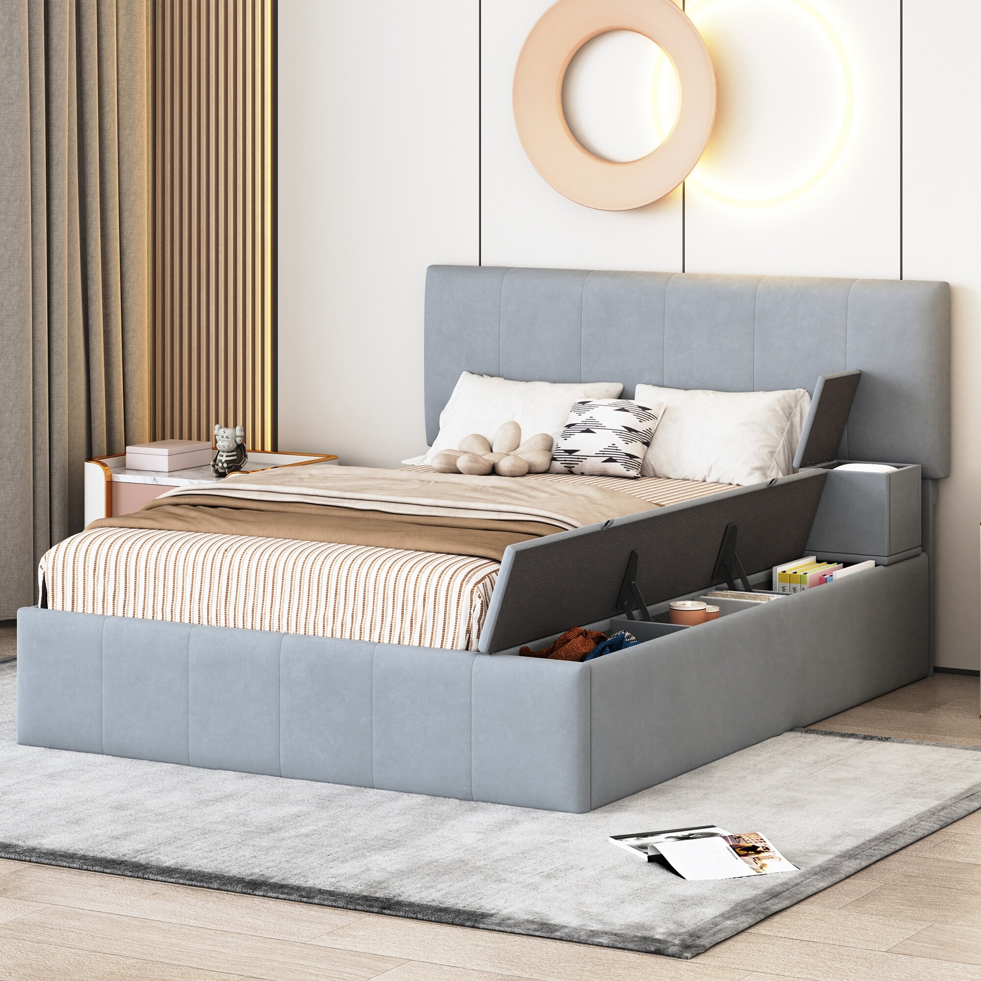 Low profile platform storage bed sales