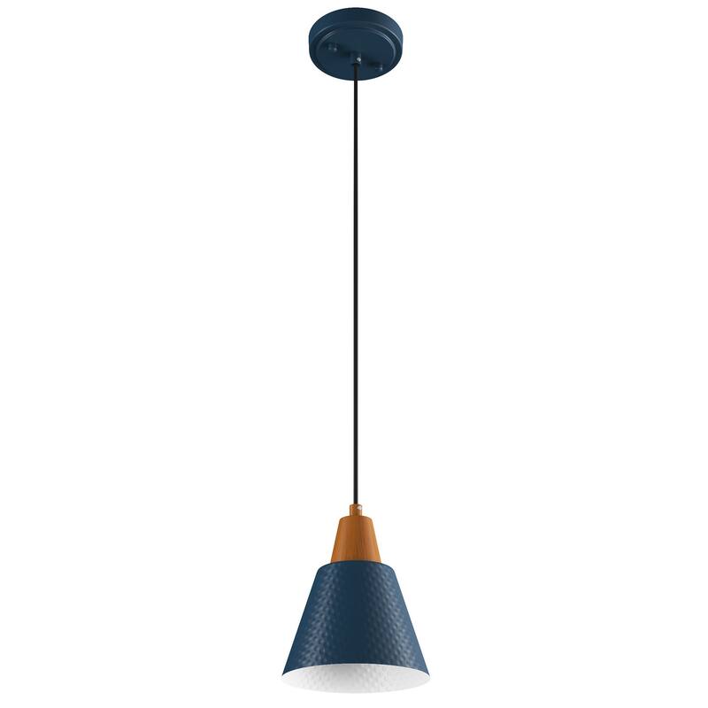 Industrial Metal Pendant Lighting with Wood Grain Minimalist Design for Kitchen Island