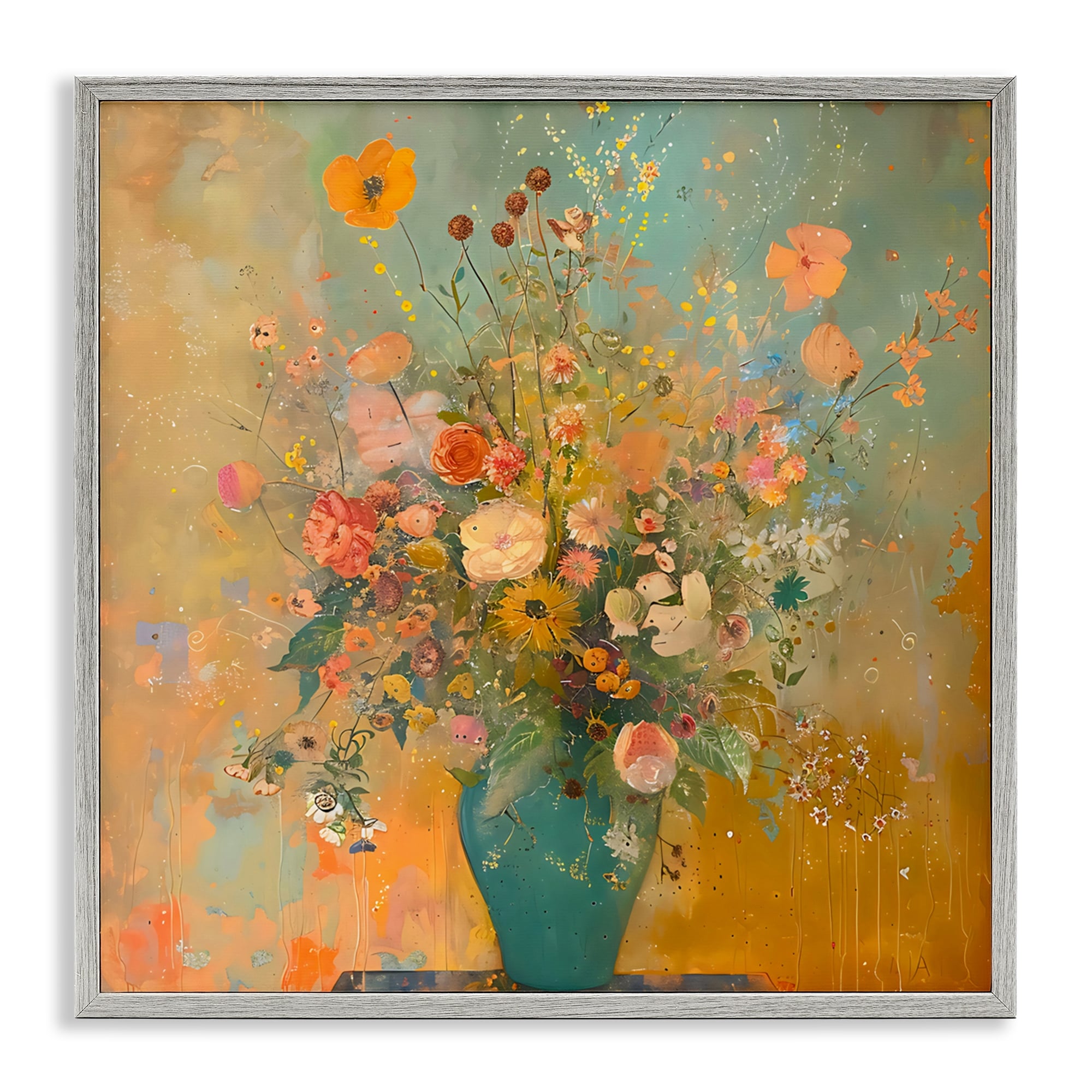 Stupell Vintage Colorful Bouquet Framed Giclee Art Design By Creative Studio