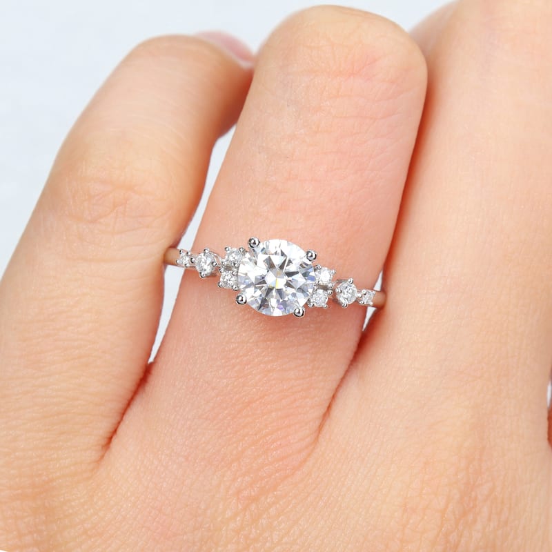 Miadora 1ct DEW Created Moissanite Engagement Ring in Sterling Silver