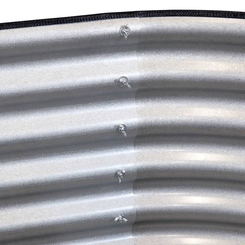 Sunnydaze Stackable Galvalume Steel Raised Garden Bed - 79" Oval