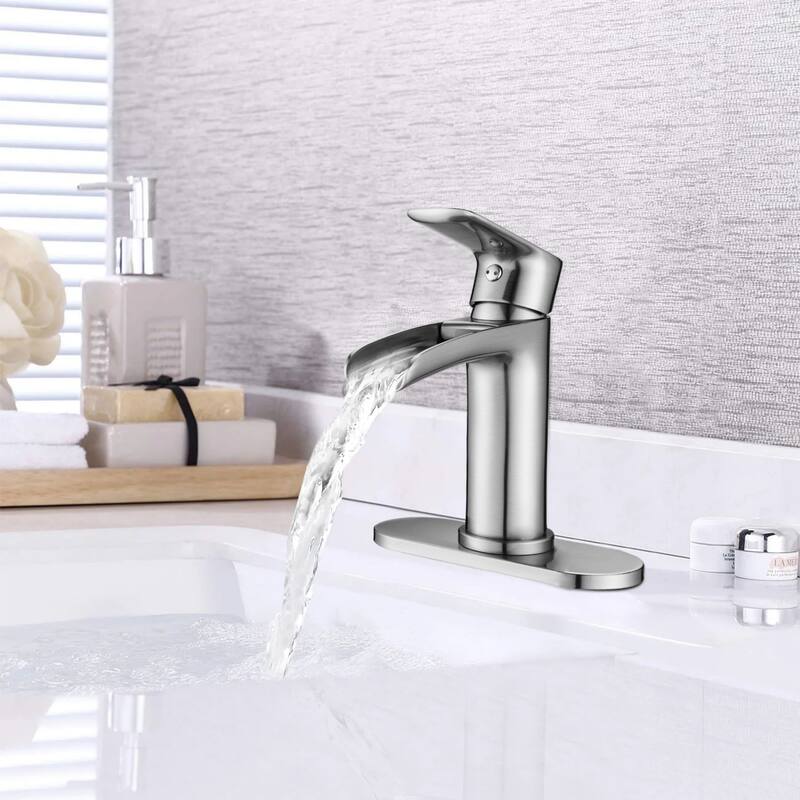 1 or 3 hole solid hand basin faucet - Brushed Nickel
