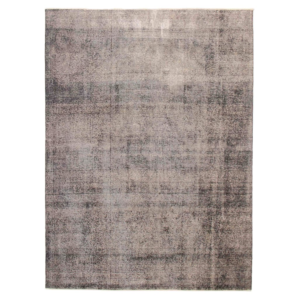 ECARPETGALLERY Hand-knotted Color Transition Dark Grey Wool Rug - 7'9 x 10'5
