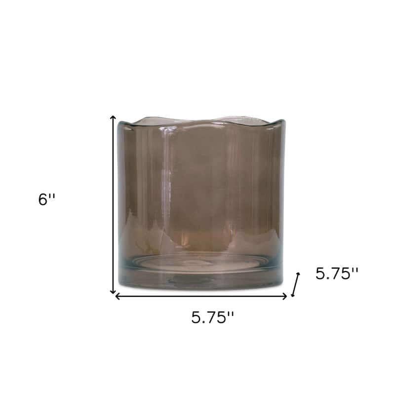 Brown Glass Cylinder Table Vase Modern Indoor Decorative Piece