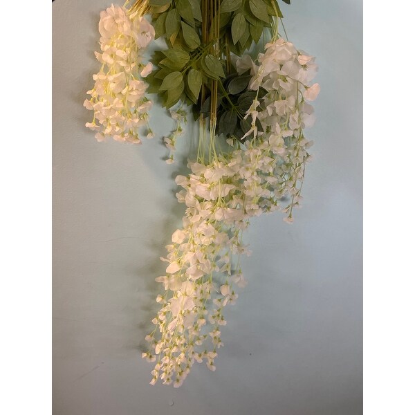 Set of Two 2 Pretty Cream Trellis Plants Wysteria Guide Flower Metal Ornate 