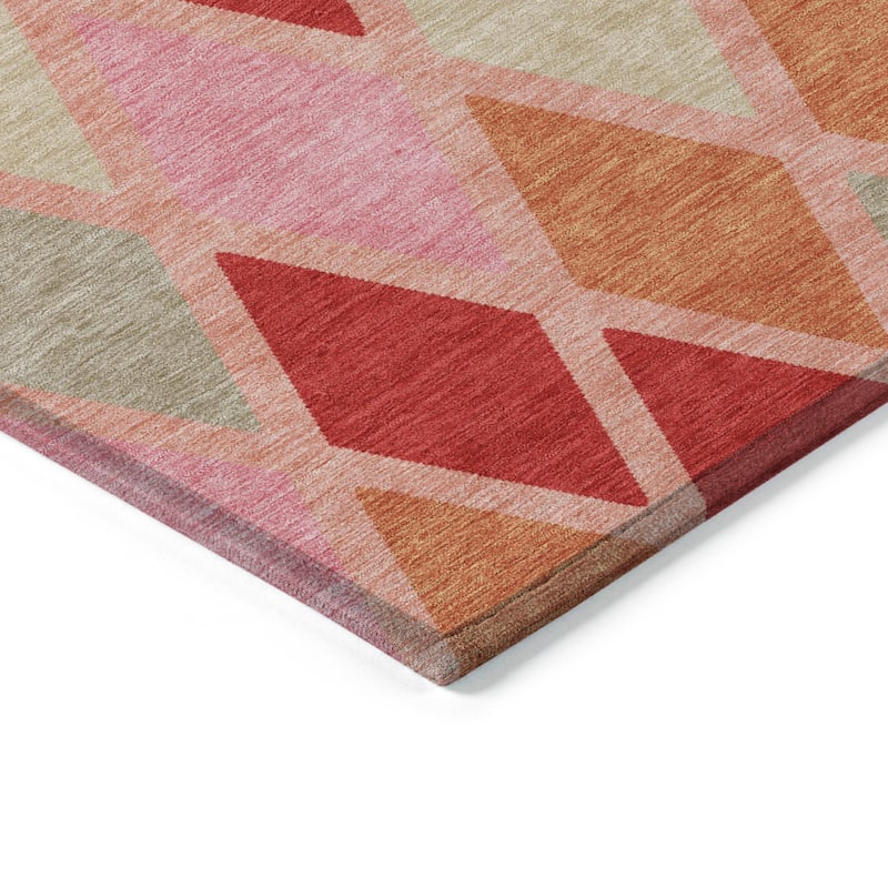 Machine Washable Indoor/ Outdoor Chantille Prism Diamond Rug