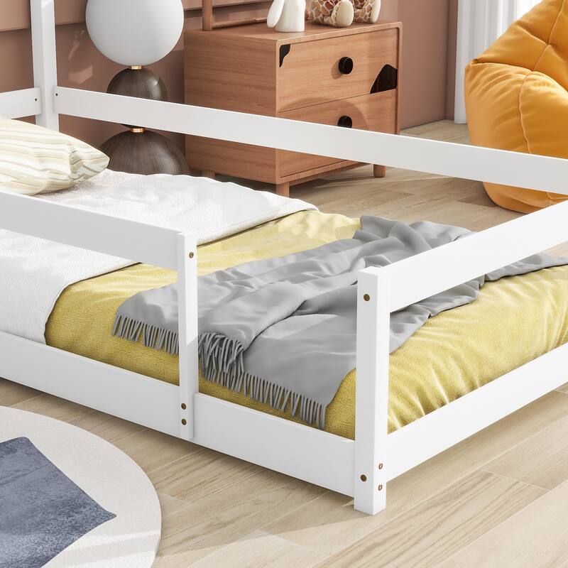 Twin Size Wood bed with Fences